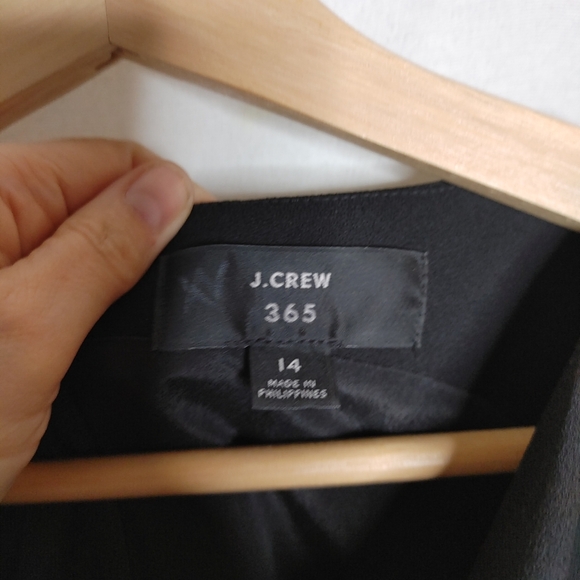 J. Crew Cowlneck Sheath Dress 365 Crepe Wool Sleeveless Black 14 Pencil Dress - Picture 7 of 11